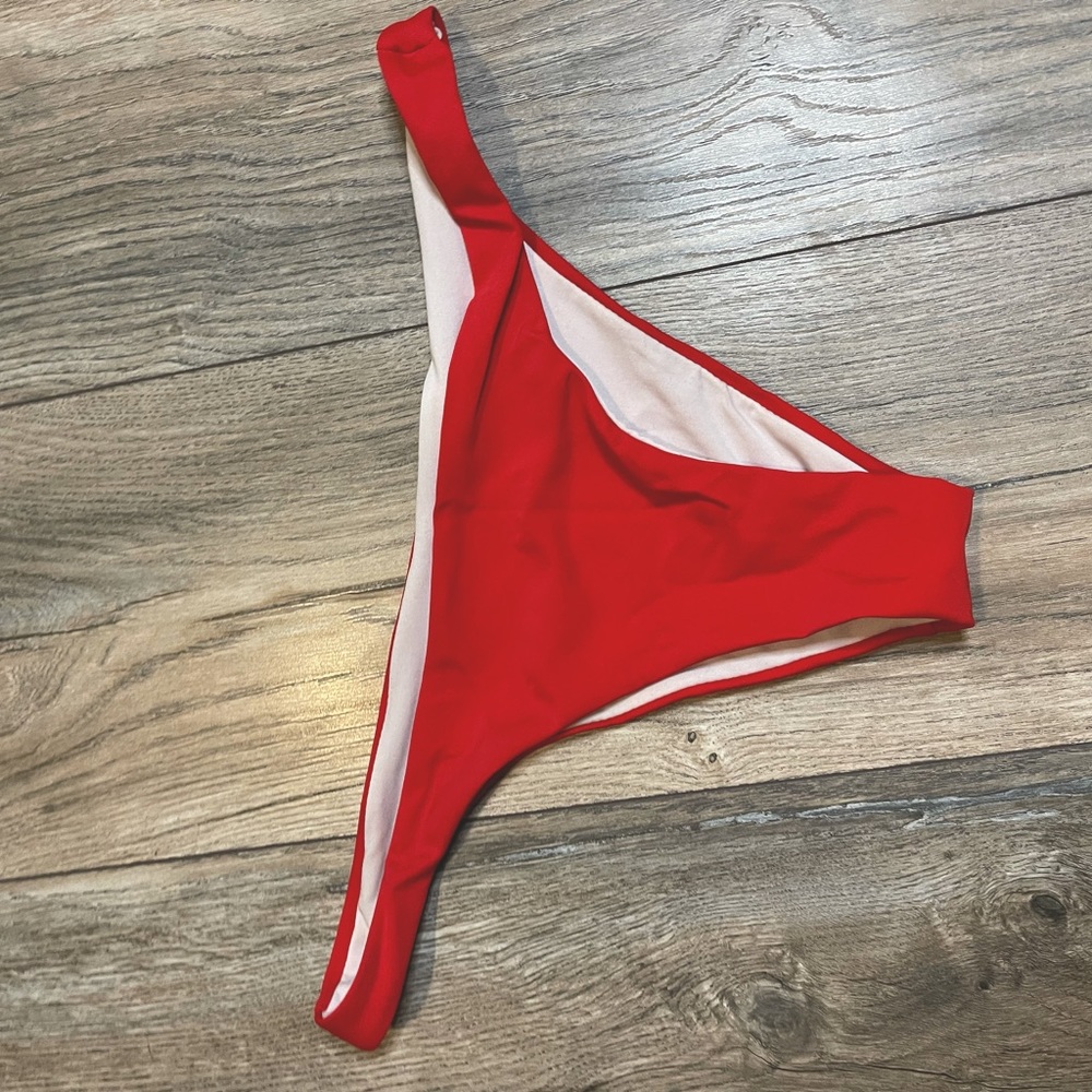 Red bathing suit bottoms